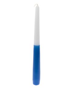 Taper Candle Blue and White