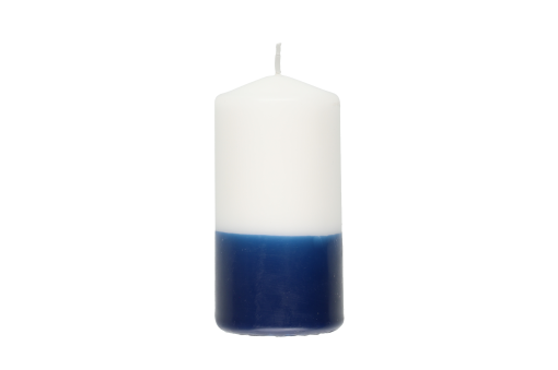 Pillar candle 6x12 blue and white