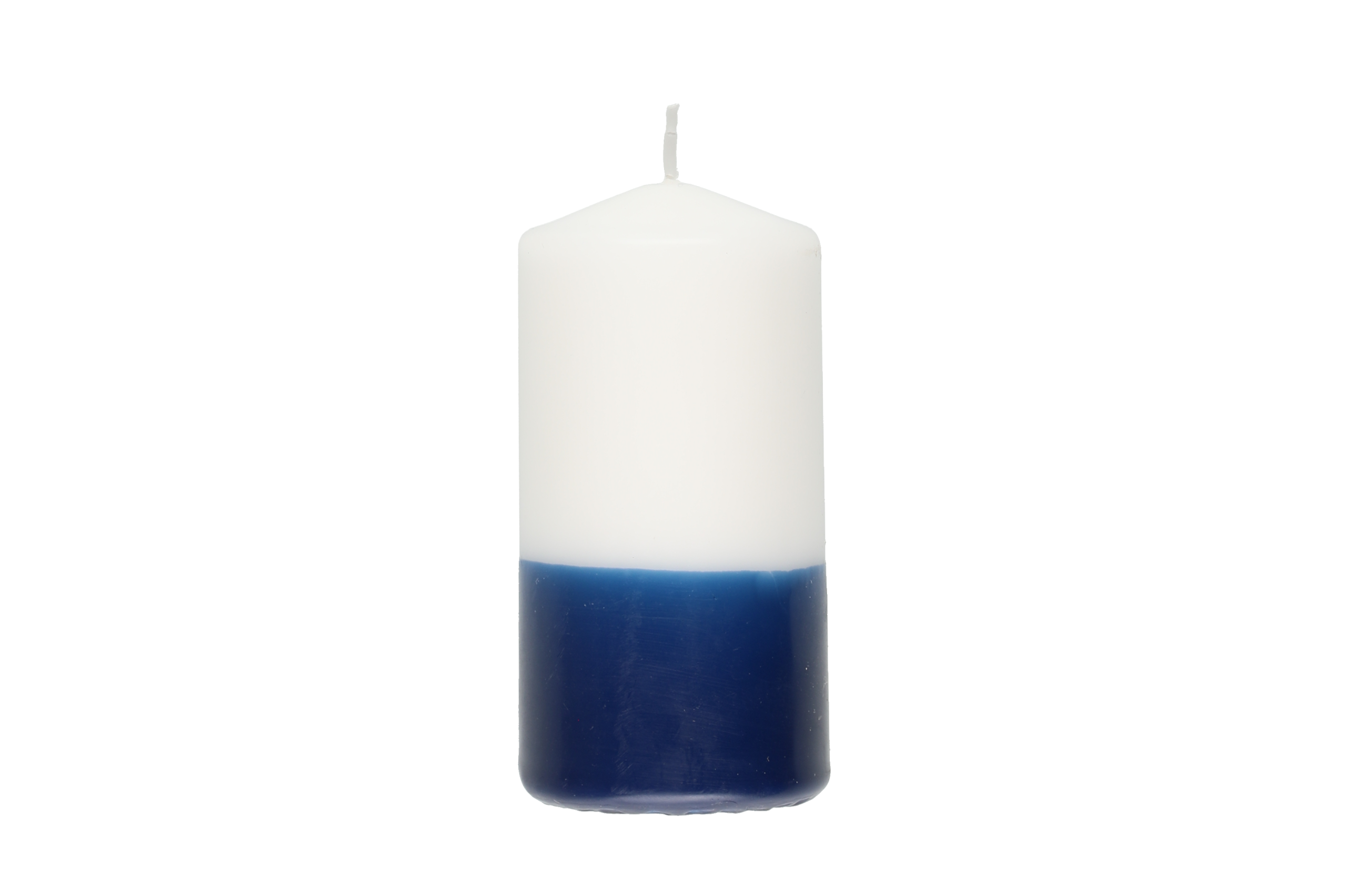 Pillar candle 6x12 blue and white