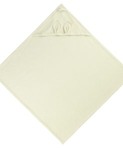Hooded baby towel with bunny ears - light green